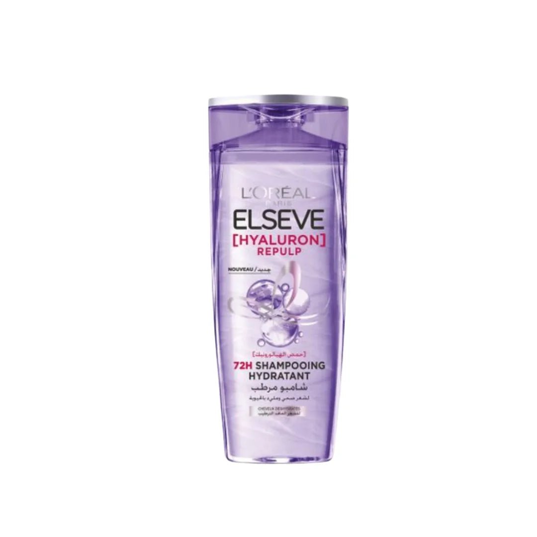 L'Oréal Paris - Shampooing Ré - Hydratant pour Cheveux Déshydratés et Fatigués - Hydratation 72H - Brillance - À l'Acide Hyaluronique - Elseve Hyaluron Repulp - 300 ml - 3610340655203