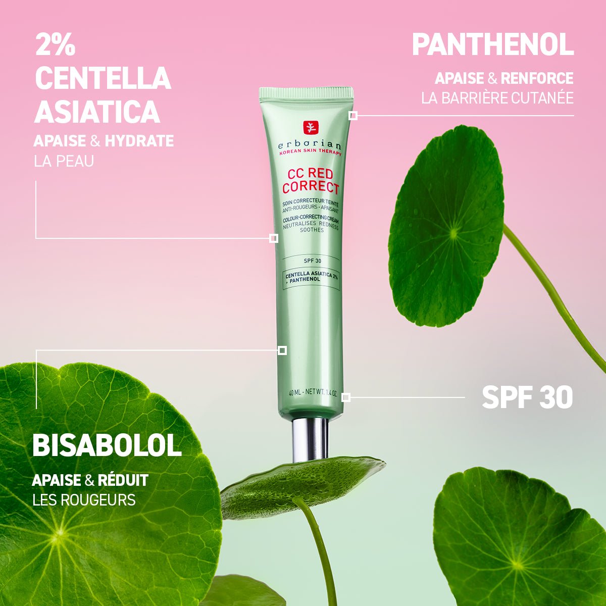 Erborian CC Red Correct - Soin correcteur teinté anti - rougeurs 15ml - Erborian | BeautyForYou.ma