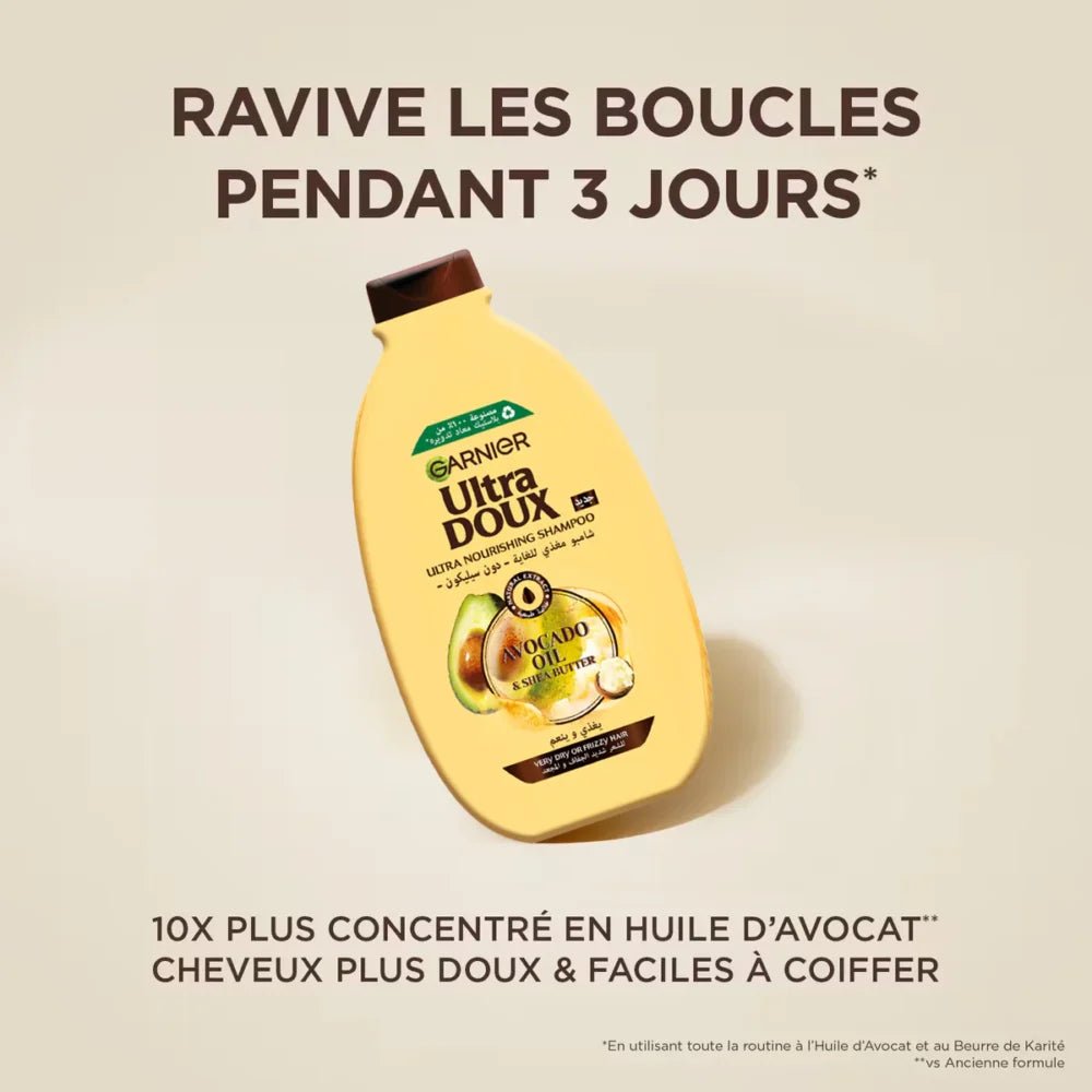 Garnier Ultra Doux - Shampooing Avocat et Beurre de Karité à l'Huile d'Avocat et Beurre de Karité - 200ML - 3610340023675