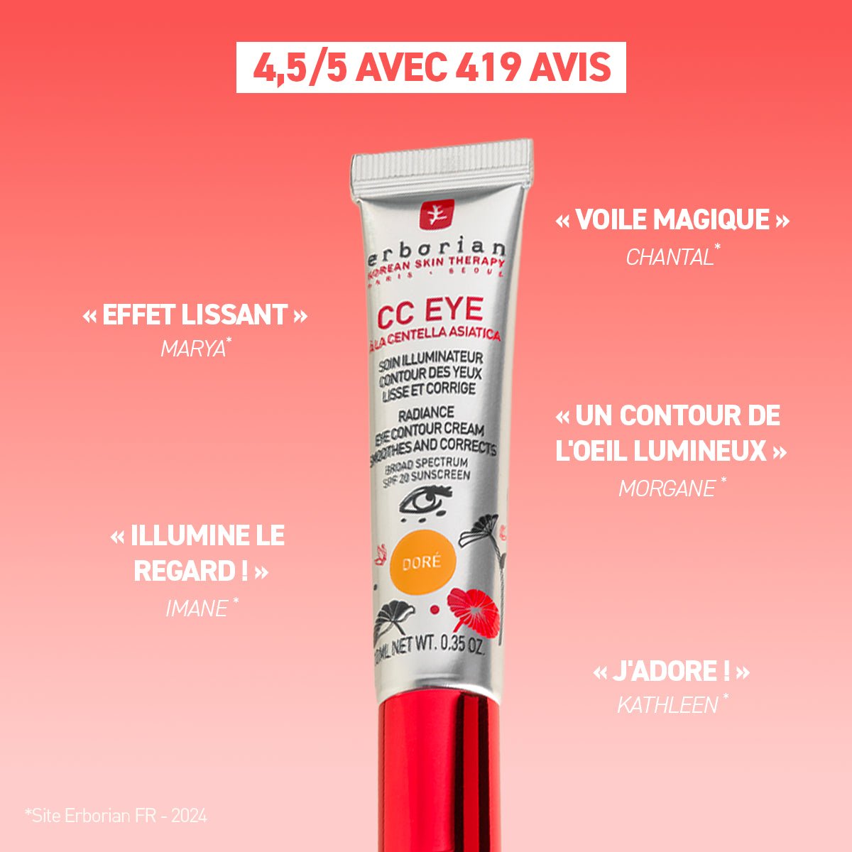 ERBORIAN CC Eye - Crème contour des yeux - dorée 10ml - Erborian | BeautyForYou.ma