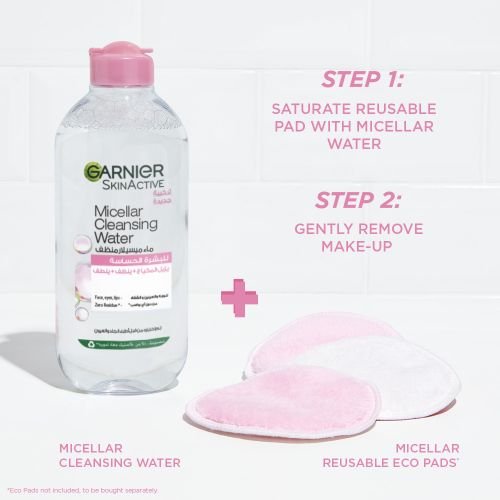 GARNIER Skin Active - Solution Micellaire Tout - En - 1 - Nettoie, Démaquille & Hydrate - Micelles & Glycérine Hydrantante - Sans Parfum - Visage, Yeux, Lèvres - Peaux Sèches & Sensibles - 400 ml - 3600541729711