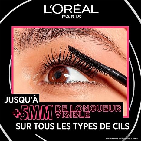 L'Oréal Paris - Mascara Volume et Longueur +5mm - Sans Paquet - Infusé aux Céramides - Telescopic Lift - Noir - 30152540