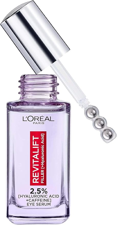 L'Oreal Paris L'Oréal Paris Sérum Yeux 2,5% Acide Hyaluronique et Caféine, Revitalift Filler, Repulpe, Éclaircit Et Dégonfle les Yeux - 20 ml - 3600524026844