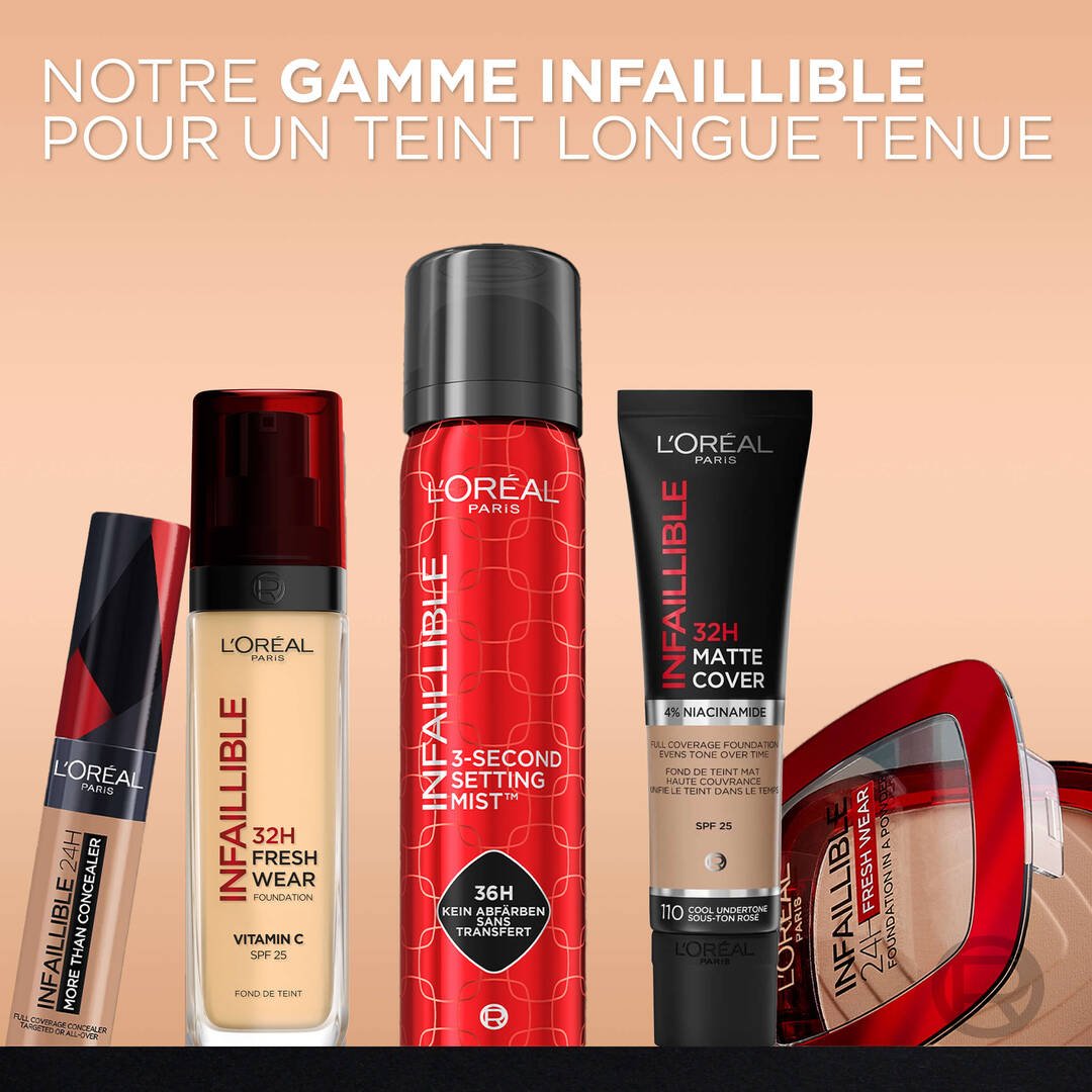 L'Oréal Paris - Fond de Teint Fluide Infaillible 32h Fresh Wear - Tous Types de Peau - Teinte : 120 Vanille/Vanil - 3600523614455