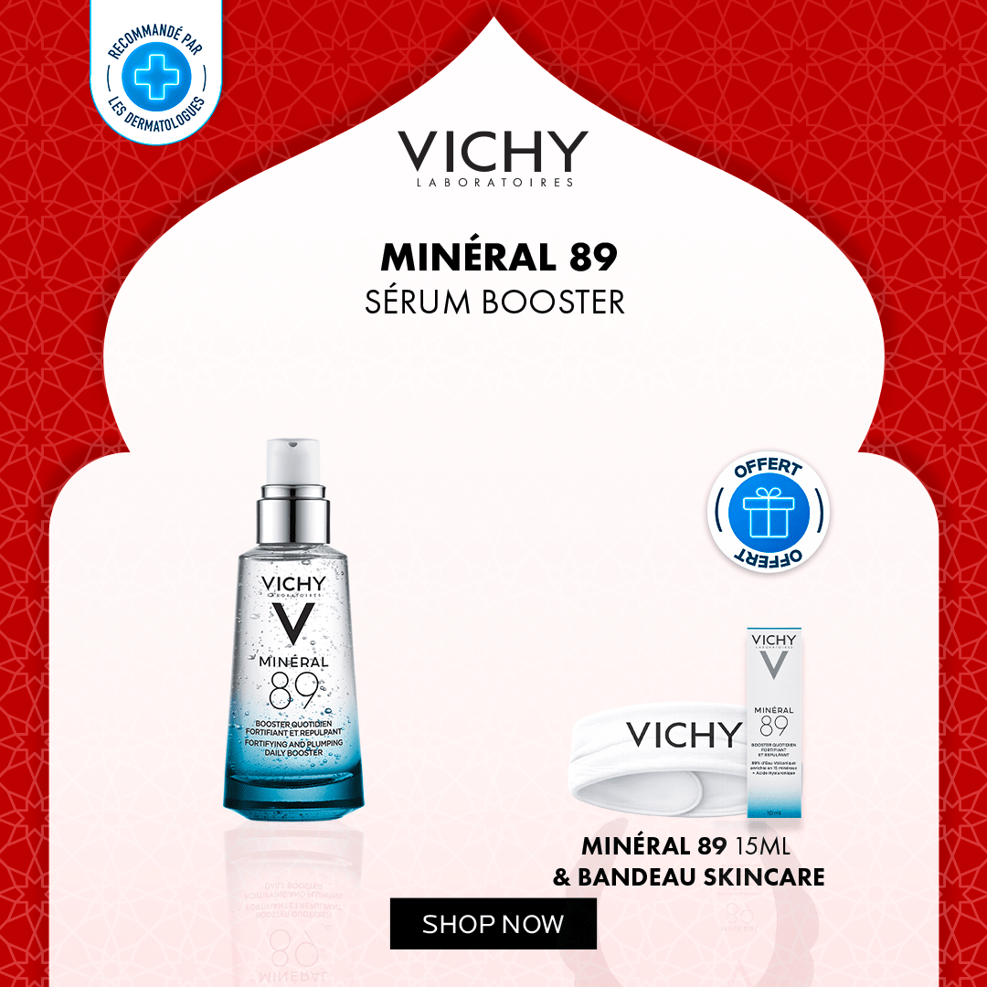 Vichy Minéral 89 Sérum Booster + Minéral 89 15ML & Bandeau Skincare Offert - Vichy | BeautyForYou.ma