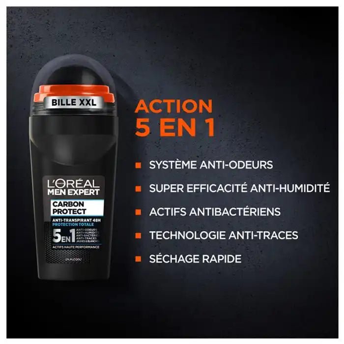 Déodorant bille L'OREAL MEN EXPERT Carbon Protect 5 - en - 1 Ice Fresh - 50 ml - 3600522107781