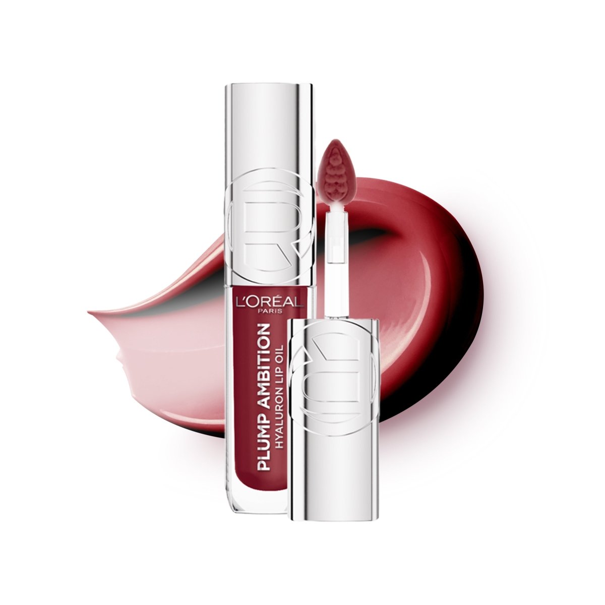 L'Oréal Paris - Gloss Hyaluron Lip Oil - Lèvres Hydratées et Repulpées Instantanément - Enrichi en Acide Hyaluronique - Plump Ambition - Teinte : 490 Berry Jolie - 3600524172824