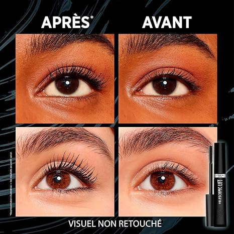 L'Oréal Paris - Mascara Volume et Longueur +5mm - Sans Paquet - Infusé aux Céramides - Telescopic Lift - Noir - 30152540