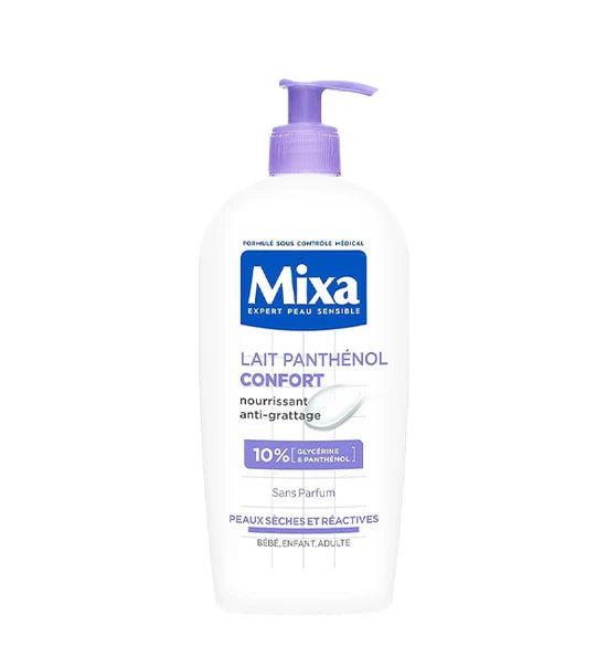 Mixa Expert Peau Sensible - Lait Panthénol Confort - Anti - Démangeaisons - Peaux Sèches et Réactives - Bébé, Enfant, Adulte Hypoallergénique - Sans Parfum - 250ml - 3600551135816