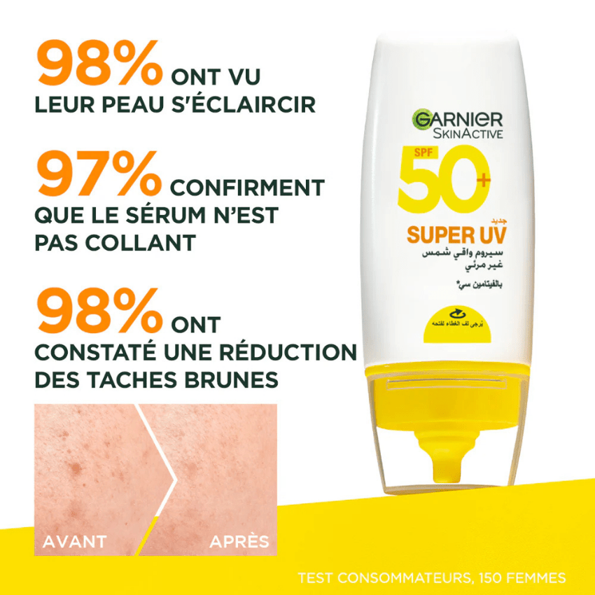 Garnier - Super UV SPF 50+ nvisible Serum Vitamine C 30ML - Garnier | BeautyForYou.ma
