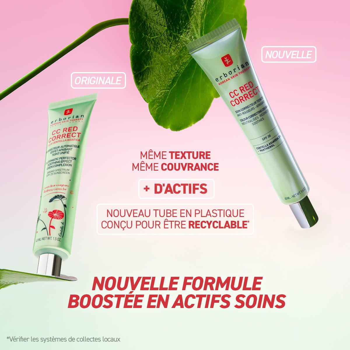 Erborian CC Red Correct - Soin correcteur teinté anti - rougeurs 15ml - Erborian | BeautyForYou.ma