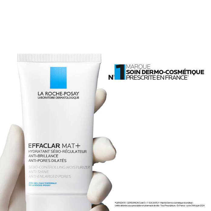 Effaclar Mat+ Crème visage hydratante anti brillance anti pores dilatés peaux mixtes à grasses - La Roche - Posay | BeautyForYou.ma