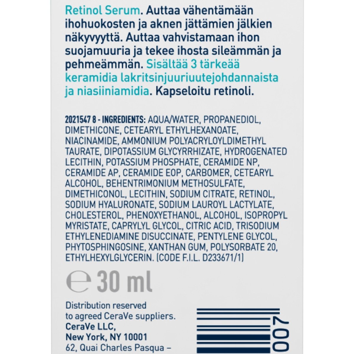 Cerave serum retinol anti - marques 30ml - Cerave | BeautyForYou.ma