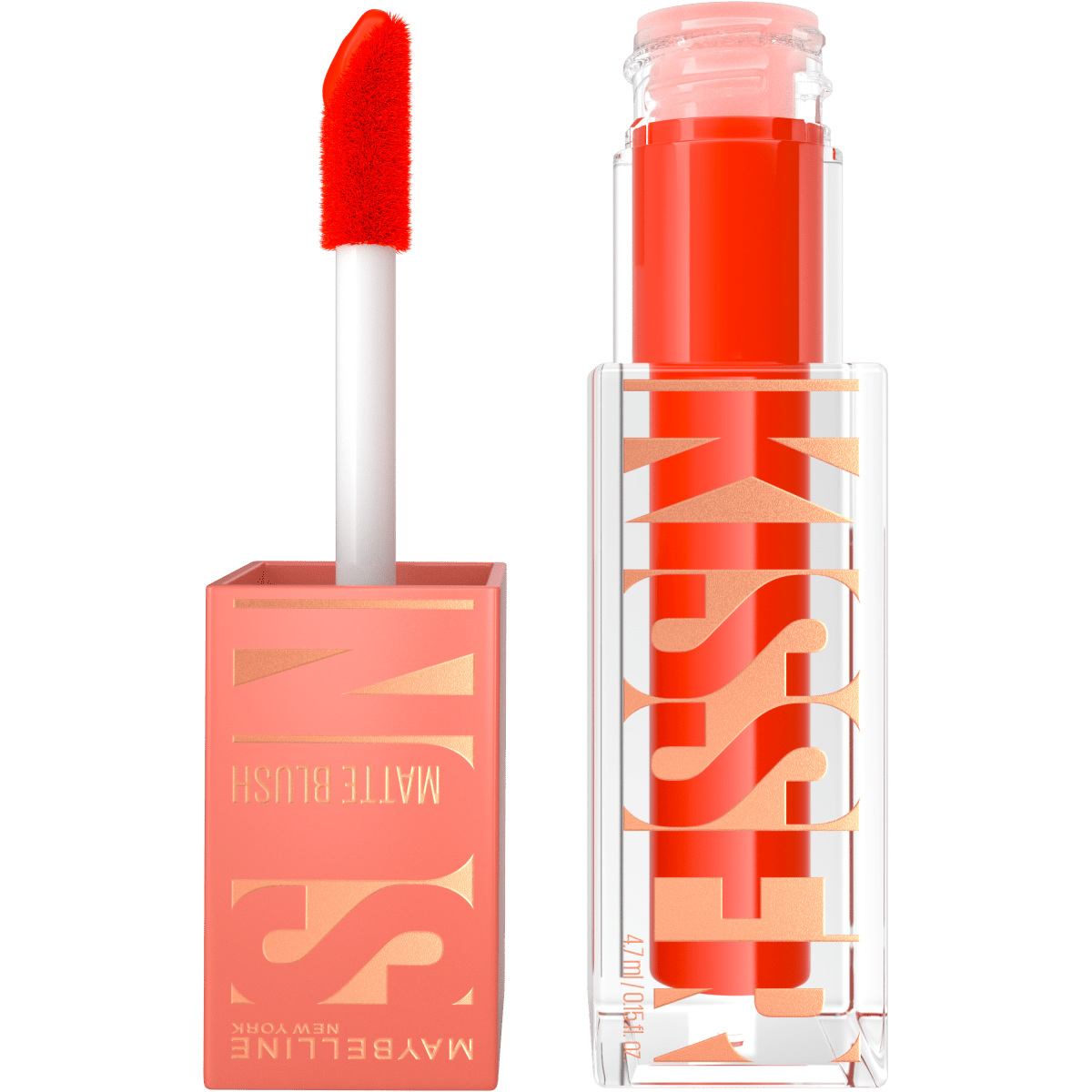 Maybelline New York - Blush Liquide 3 - en1 - Fini Mat Glowy - Fard à Joues, Highlighter et Bronzer - Effet Bonne Mine - Teint Hâlé - Sunkisser Hazy Matte - Teinte : 35 SPRITZ ORANGE - 4,7 ml - 3600531694234