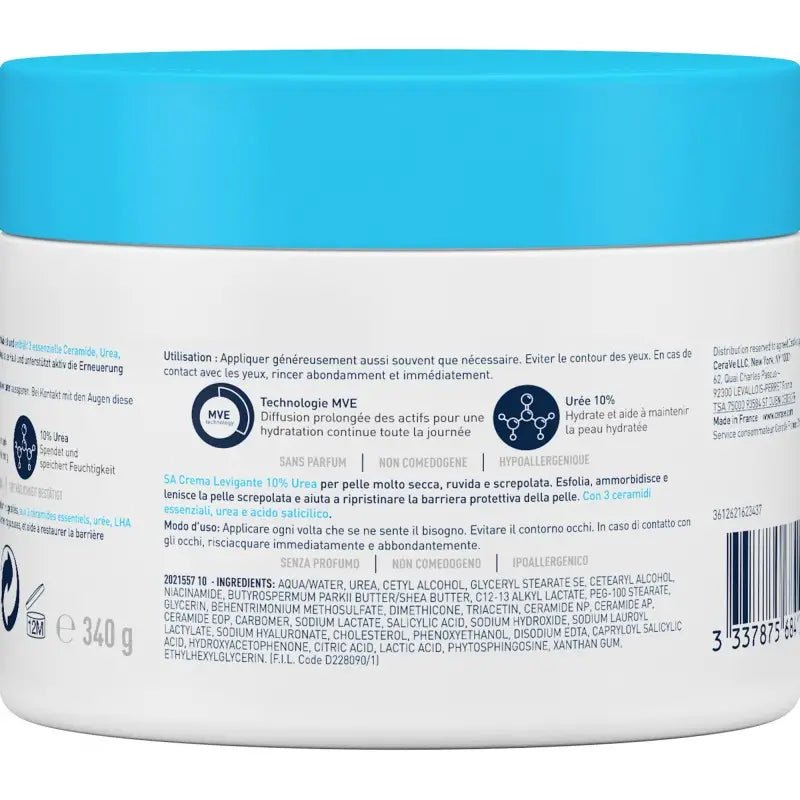 CeraVe SA Crème Anti - Rugosités Peau Sèche et Squameuse | 340g - Cerave | BeautyForYou.ma
