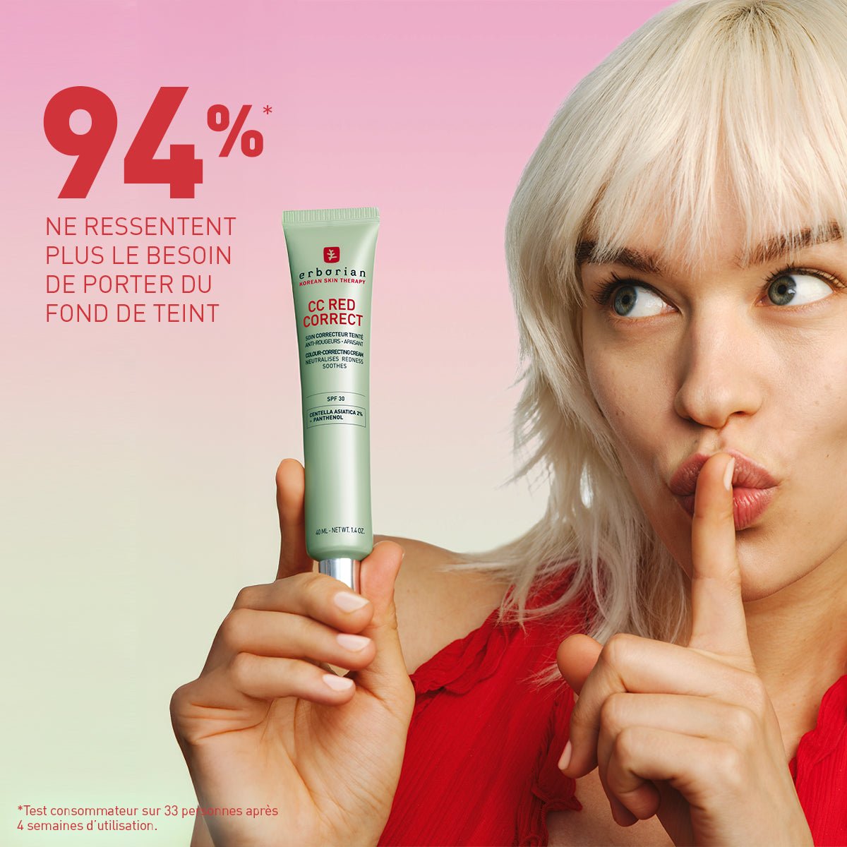 Erborian CC Red Correct - Soin correcteur teinté anti - rougeurs 15ml - Erborian | BeautyForYou.ma