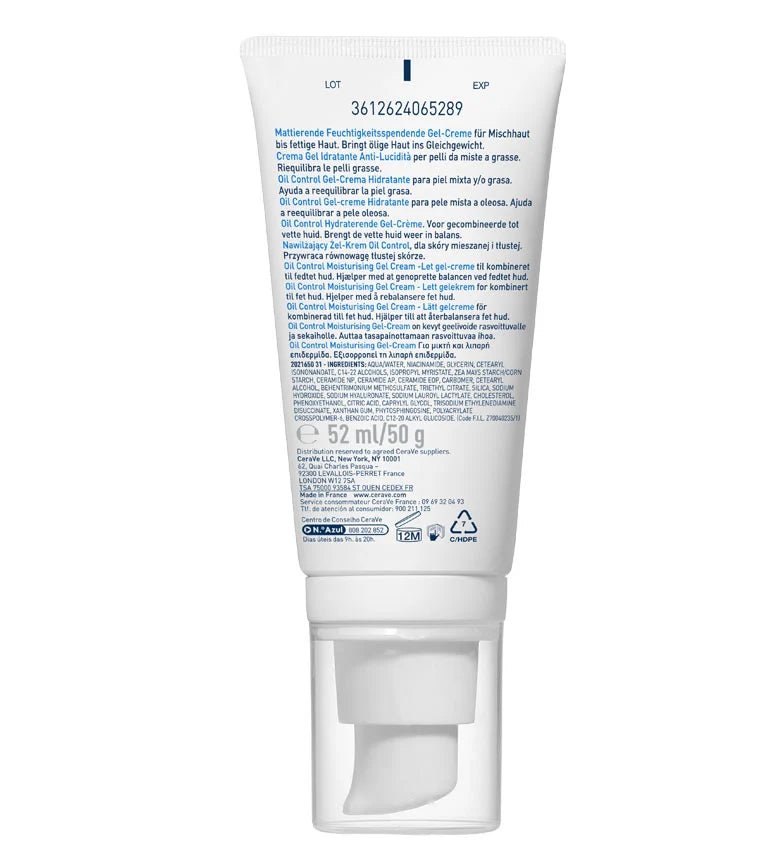 CeraVe Gel - Crème Hydratant Oil Control Visage 52 ML - Cerave | BeautyForYou.ma