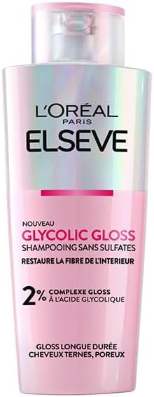L'Oréal Paris Elseve Glycolic Gloss Cheveux Elseve Shampoing sans sulfate, 200 ml - 3600524127954