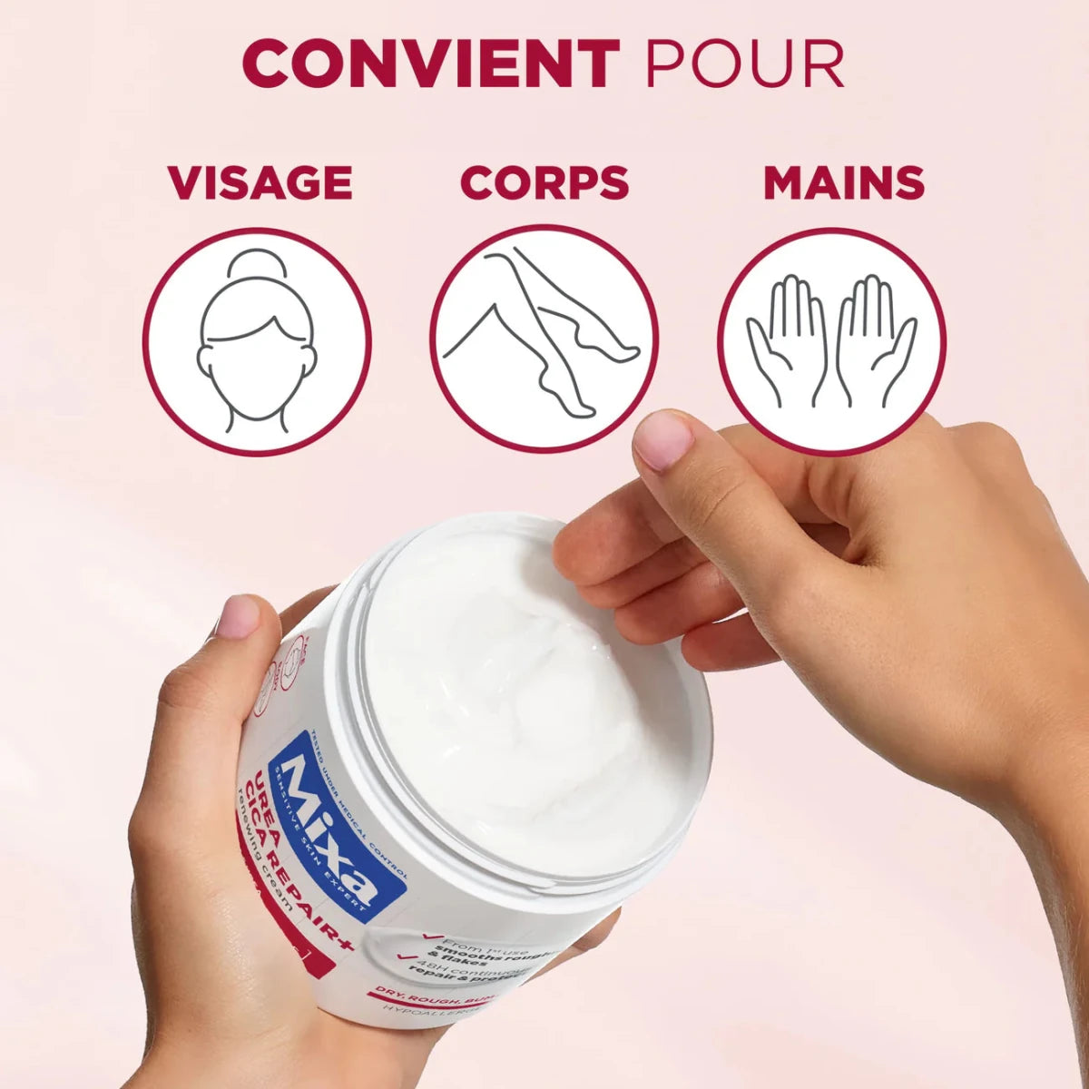 Mixa CRÈME CICA RÉPARATION RÉPARATRICE LISSANTE 400ML - Mixa | BeautyForYou.ma