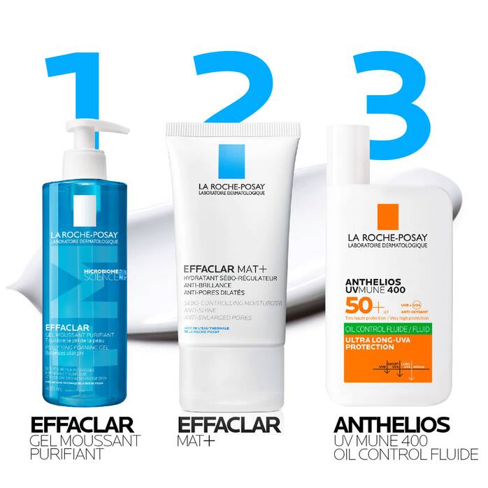 Effaclar Mat+ Crème visage hydratante anti brillance anti pores dilatés peaux mixtes à grasses - La Roche - Posay | BeautyForYou.ma