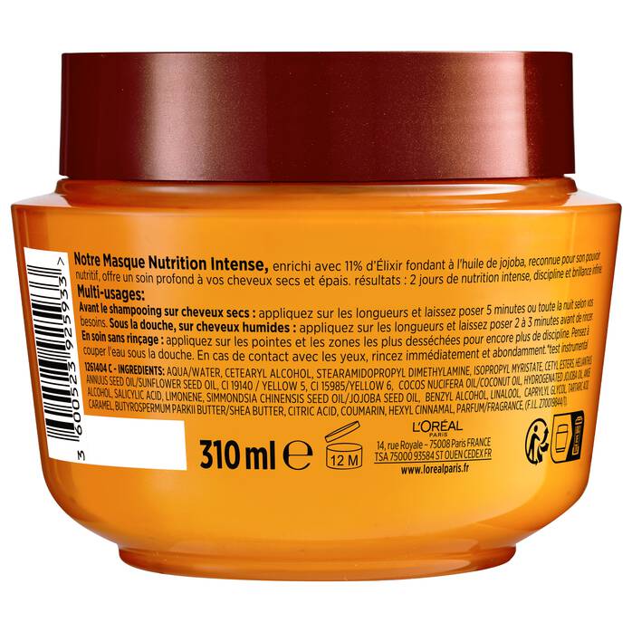 L’Oréal Paris Elsève Masque Huile Extraordinaire Jojoba - Masque nutrition intense 310 ml - 3600523925933