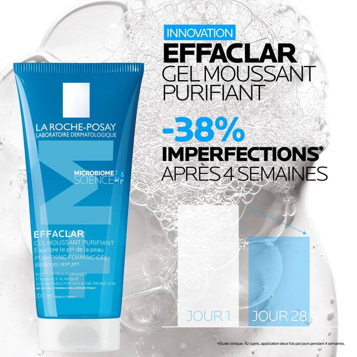 EFFACLAR GEL MOUSSANT PURIFIANT NETTOYANT PEAU GRASSE 200 ML - La Roche - Posay | BeautyForYou.ma