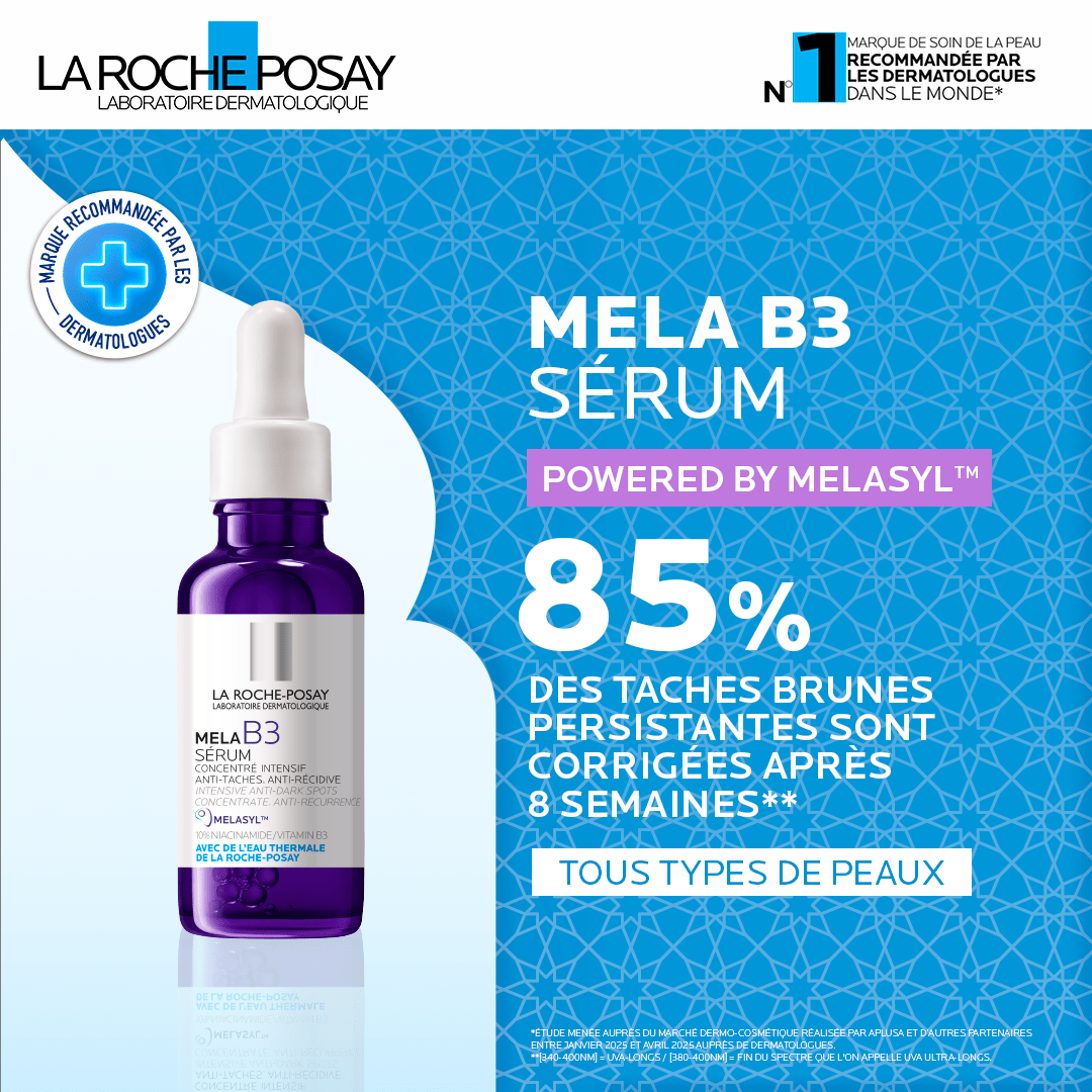 La Roche - Posay Mela B3 Sérum 30ML Anti - Taches Anti - Récidive + Anthelios Anti - Taches 15ML Offert - La Roche - Posay | BeautyForYou.ma