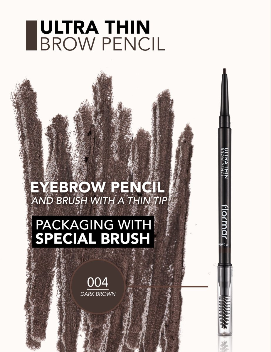 ULTRA THIN BROW PENCIL DARK BROWN 04 - Flormar | BeautyForYou.ma