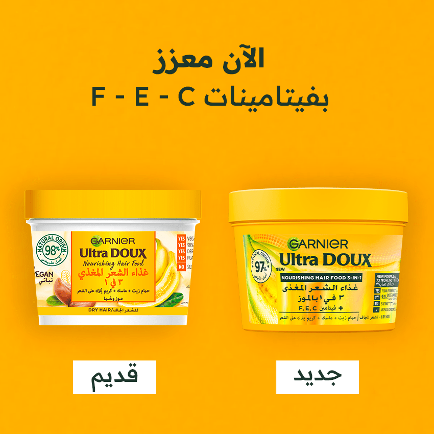 Garnier - Fructis Hair Food - Masque Nourrissant à la Banane - Pour Cheveux Secs - 390 ml - 3600542370110