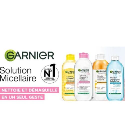 GARNIER Skin Active - Solution Micellaire Tout En 1 - Nettoie, Démaquille, & Ravive L'Éclat - Micelles & Eau de Rose - Vegan & Cruelty Free - Visage, Yeux, Lèvres - Peaux Ternes & Sensibles - 400 ml - Garnier | BeautyForYou.ma