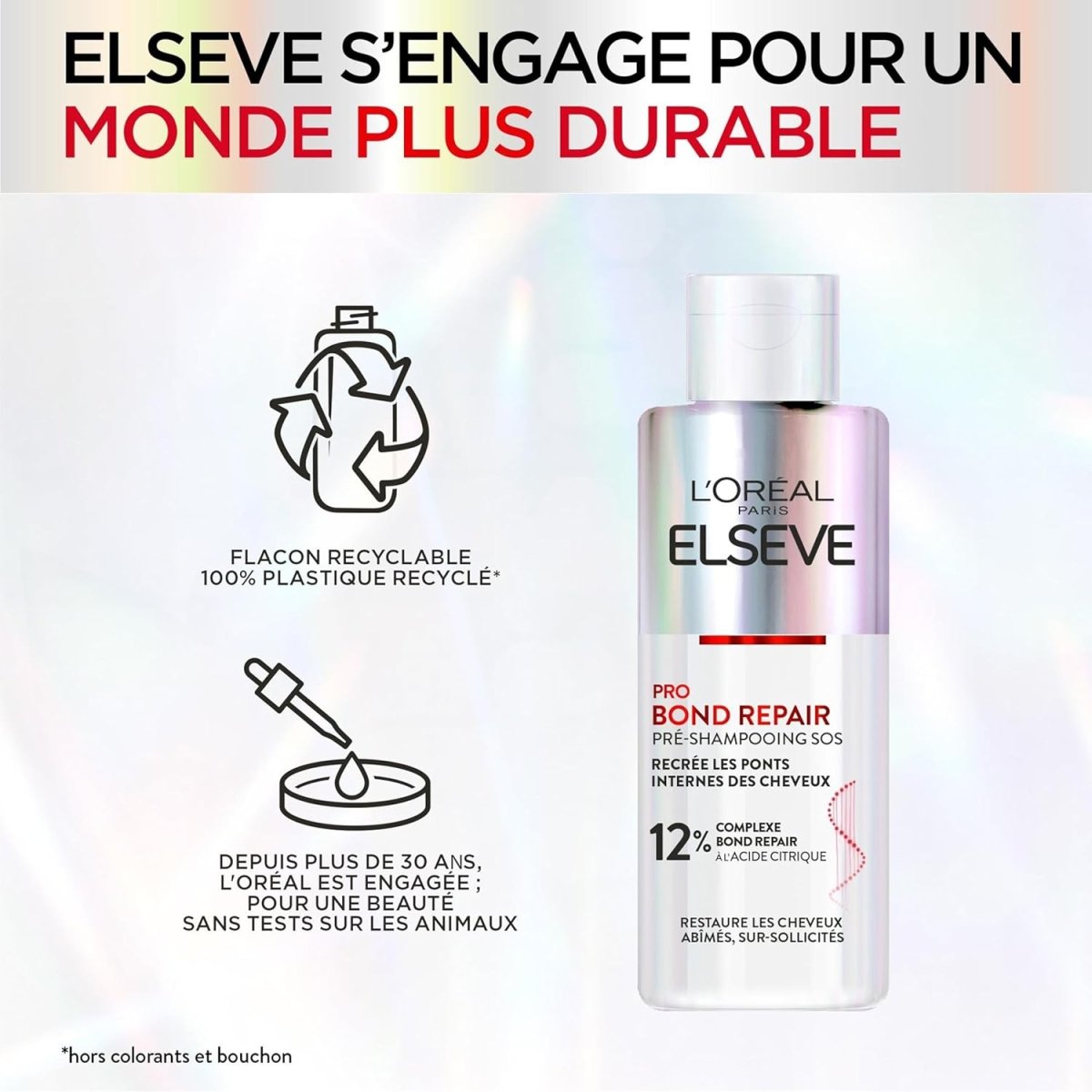 L’Oréal Paris – Pré - Shampooing Réparateur SOS pour Cheveux Abîmés & Sur - Sollicités – Complexe à l’Acide Citrique – Protocole de Soin Capillaire – Elseve Pro Bond Repair – 200 ml - 3600524074562