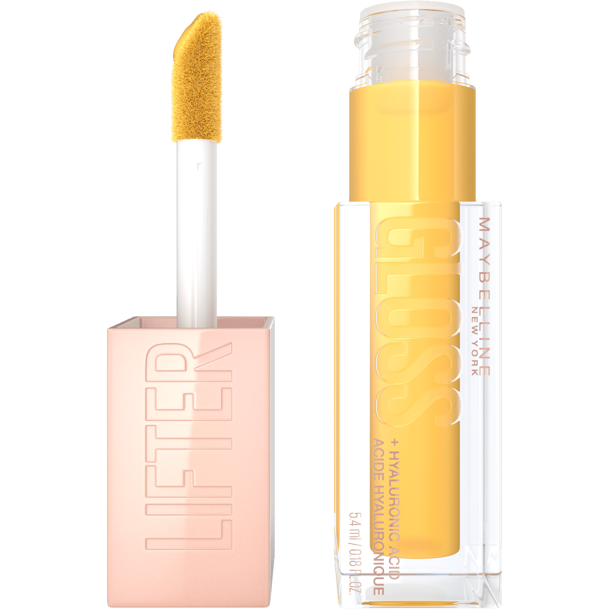 Maybelline Lifter Gloss, brillant à lèvres à l'acide hyaluronique, effet repulpant et hydratant, LIFTER GLOSS HONEY 026, 5, 4 ml - 3600531701918