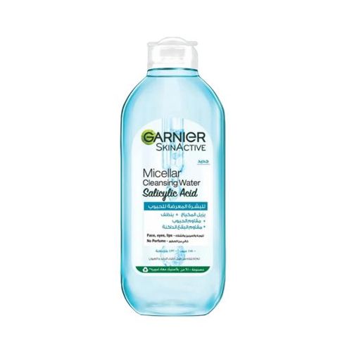 GARNIER Skin Active - Solution Micellaire Tout En 1 - Nettoie, Démaquille, & Ravive L'Éclat - Anti acné - Vegan & Cruelty Free - Visage, Yeux, Lèvres - Peaux Ternes & Sensibles - 400 ml - 3600542536868