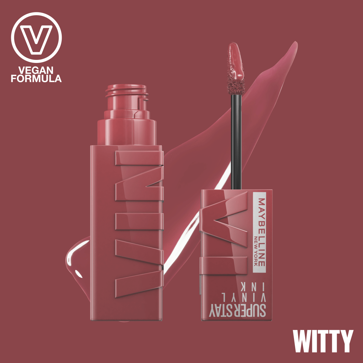 Maybelline New York - Rouge à Lèvres Liquide - SuperStay Vinyl Ink - Teinte : Witty (40) - Maybelline | BeautyForYou.ma