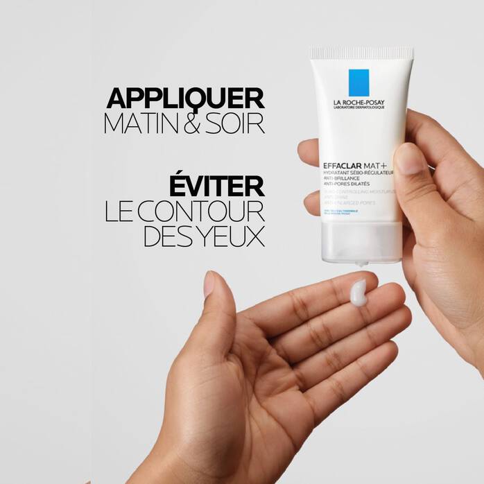 Effaclar Mat+ Crème visage hydratante anti brillance anti pores dilatés peaux mixtes à grasses - La Roche - Posay | BeautyForYou.ma