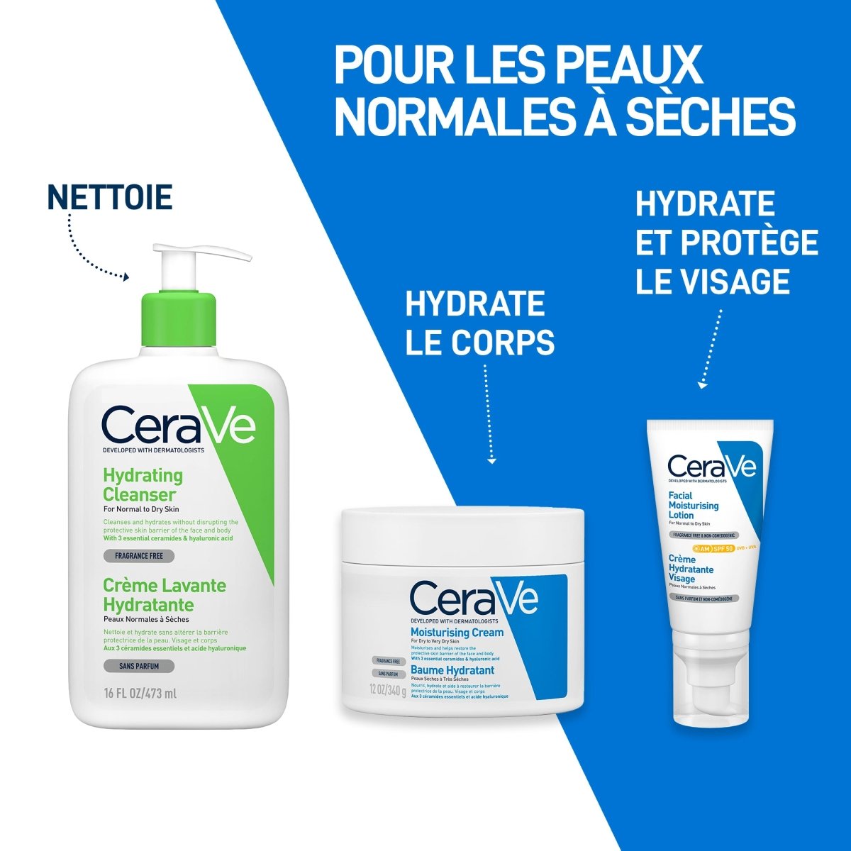 Cerave creme lavante 473ml - Cerave | BeautyForYou.ma