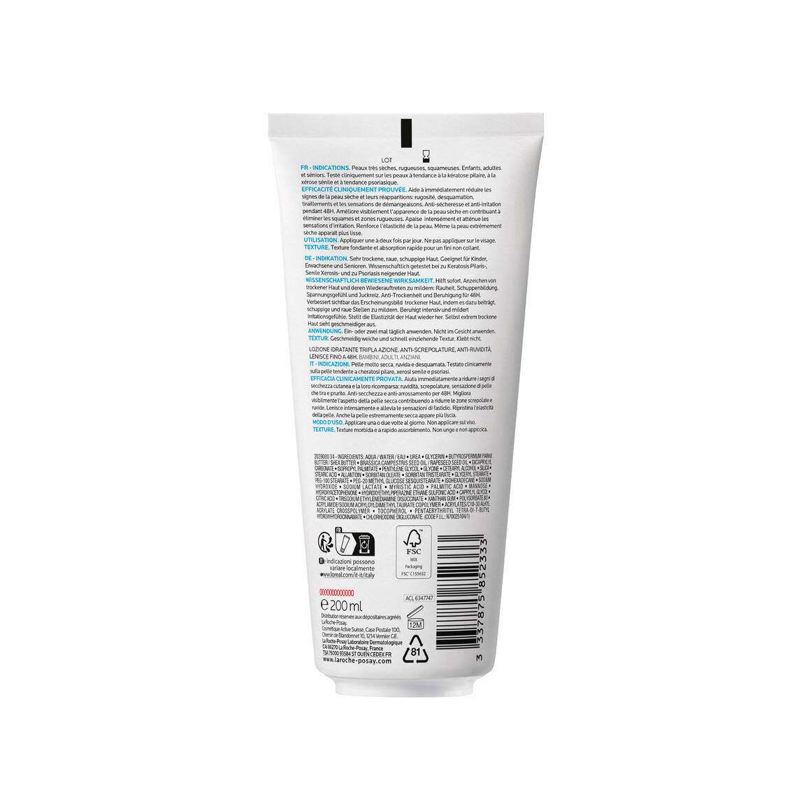 La Roche - Posay lipikar lait urea 10% 200ml - La Roche - Posay | BeautyForYou.ma