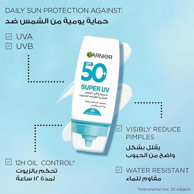 Garnier Skinactive Super UV Acne prone Skin Serum Sunscreen, 30ml - 8994993028276