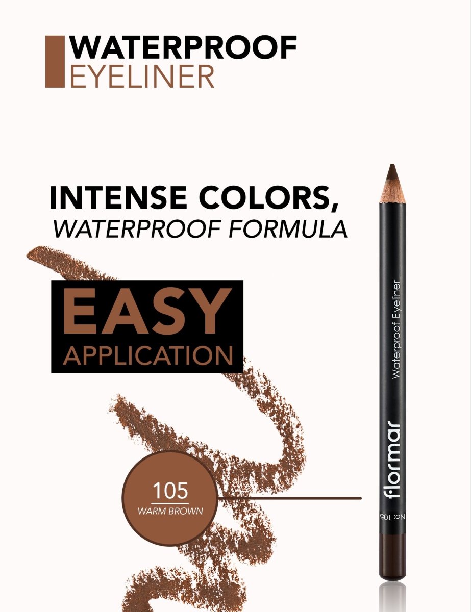 WATERPROOF EYELINER - 105Warm brown - Flormar | BeautyForYou.ma