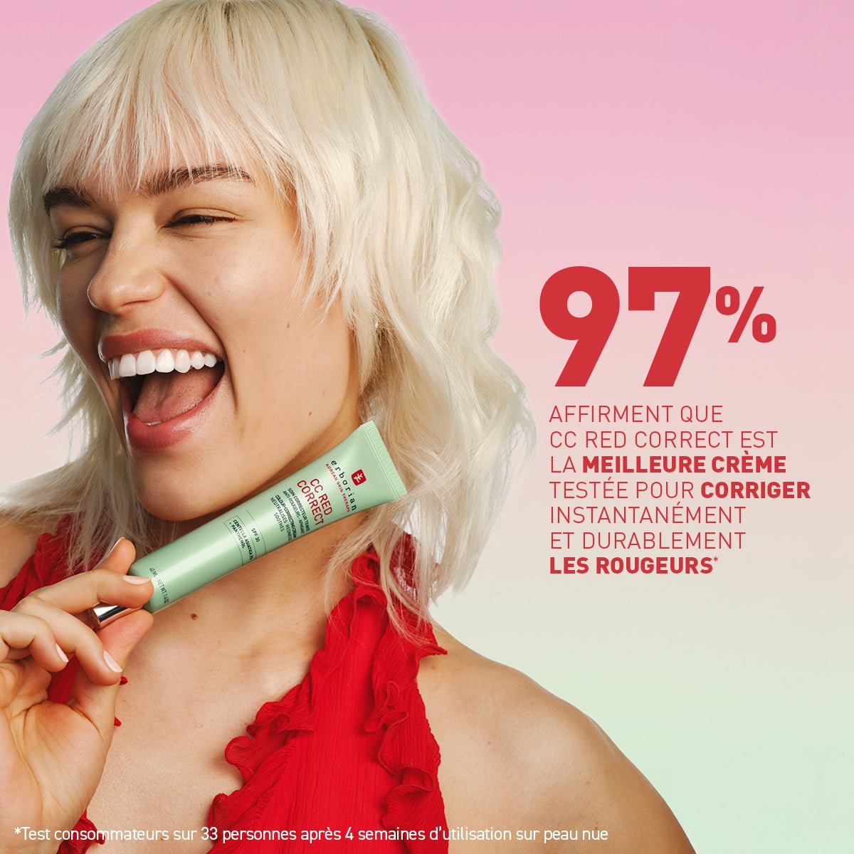 Erborian CC Red Correct - Soin correcteur teinté anti - rougeurs 45ml - Erborian | BeautyForYou.ma