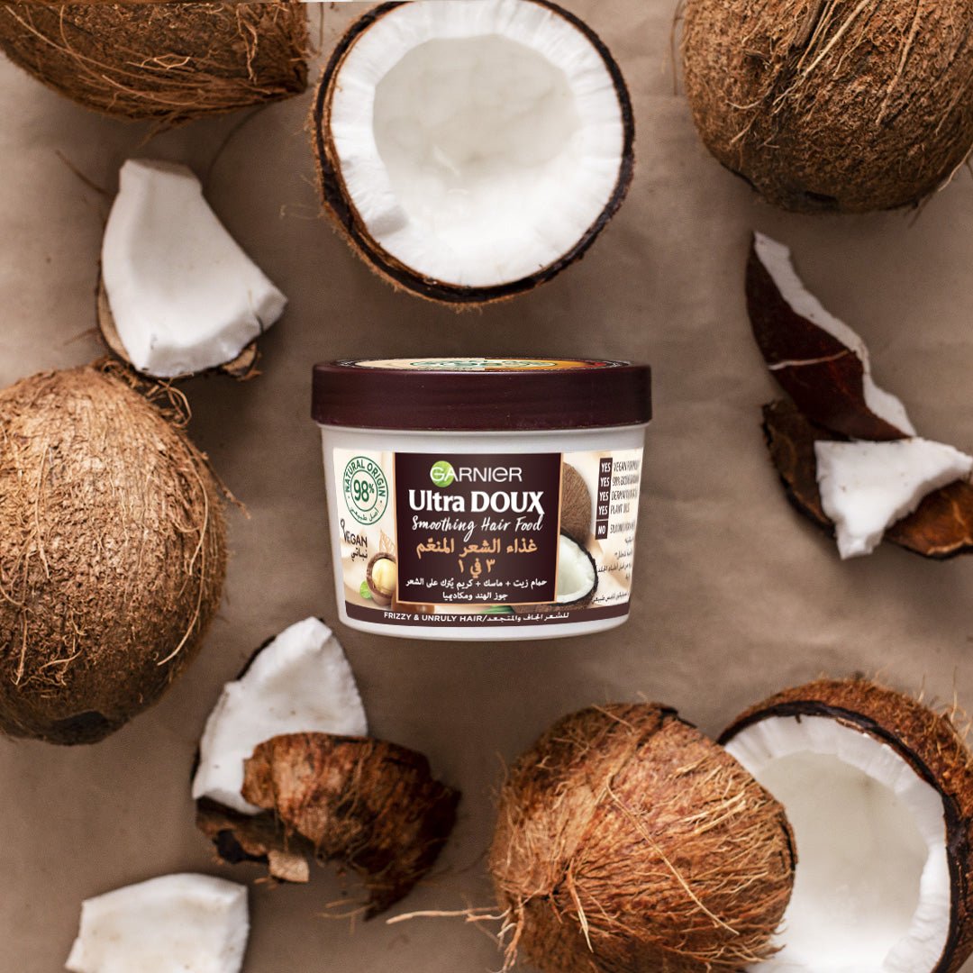 Garnier - Ultra Doux Hair Food - Masque Lissant au Macadamia - Pour Cheveux Secs à Très Secs - 390 ml - 3600542370196