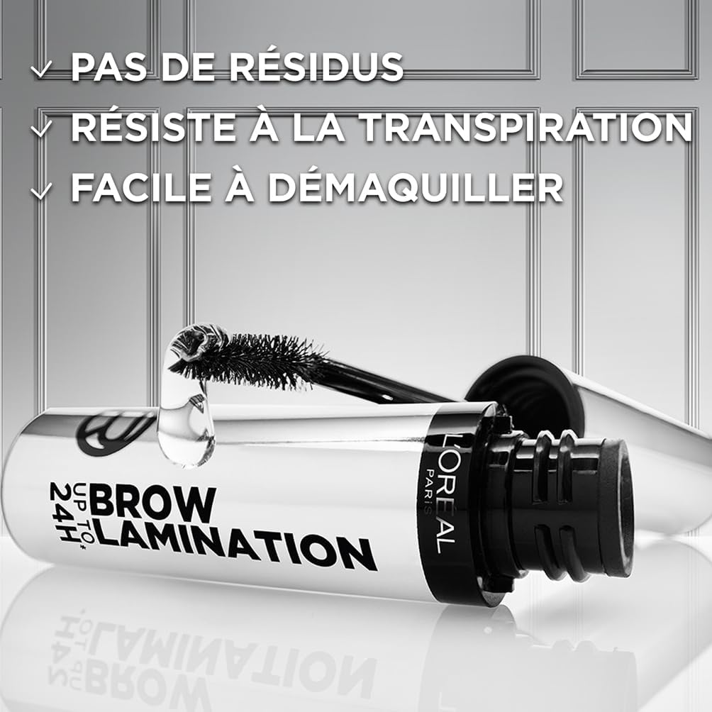 L'Oréal Paris - Brow Lamination - Mascara Fixateur Sourcils - Tenue 24h - Teinte : Transparent - Infaillible - Contenance : 30 g - 3600524136987