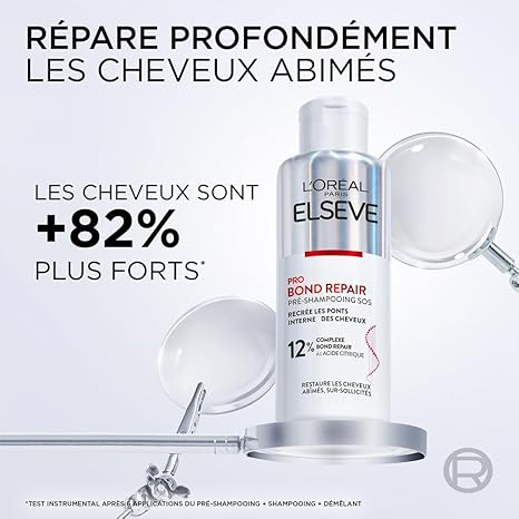 L’Oréal Paris – Pré - Shampooing Réparateur SOS pour Cheveux Abîmés & Sur - Sollicités – Complexe à l’Acide Citrique – Protocole de Soin Capillaire – Elseve Pro Bond Repair – 200 ml - 3600524074562
