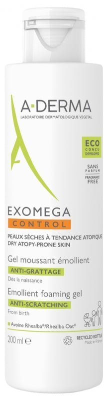 A - Derma Exomega Control – Gel Nettoyant Émollient – Peaux Sèches & Atopiques – 200 ml - GZ000685