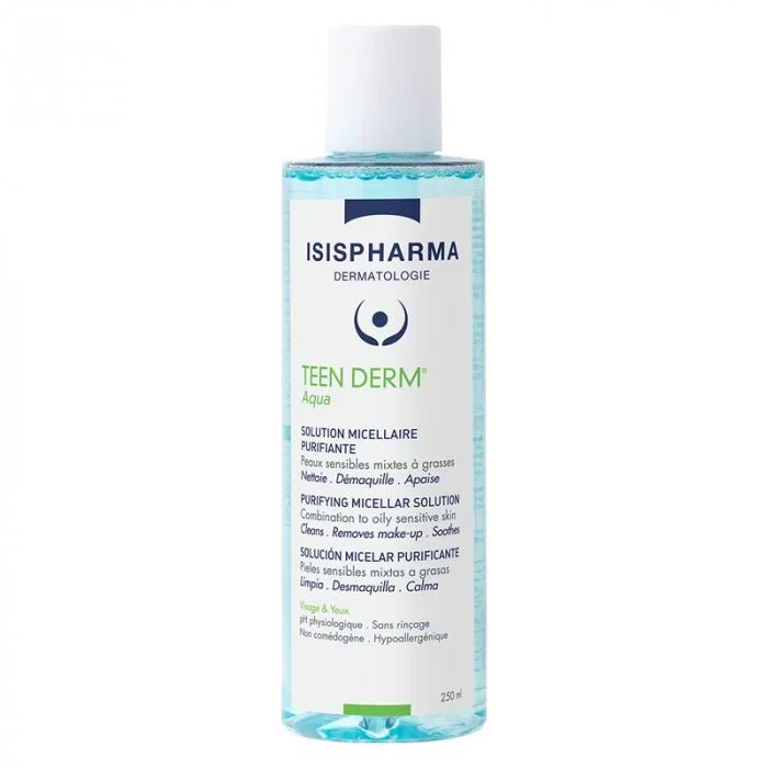 ISISPHARMA TEEN DERM AQUA SOLUTION MICELLAIRE DEMAQUILLANTE PURIFIANTE 250 ML - ISISPHARMA | BeautyForYou.ma
