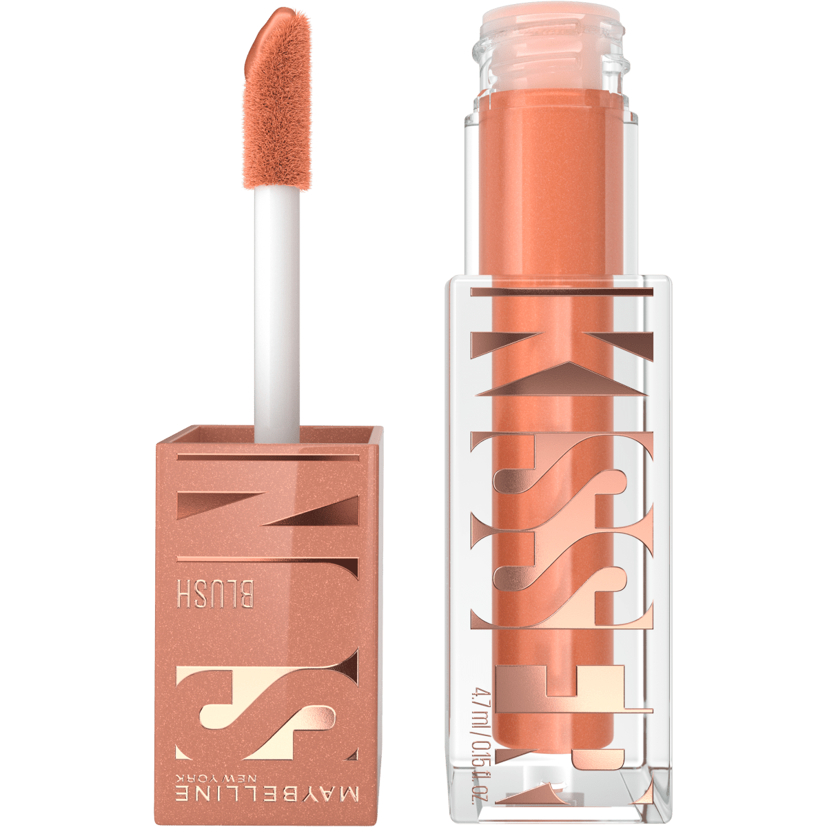Maybelline New York - Blush Liquide Illuminateur Multi - Usage - Fard à Joues, Highlighter et Bronzer - Bonne Mine - Teint Hâlé - Maquillage Glowy - SUNKISSER - Teinte : Downtown Rush - 4,7 ml - 3600531668396