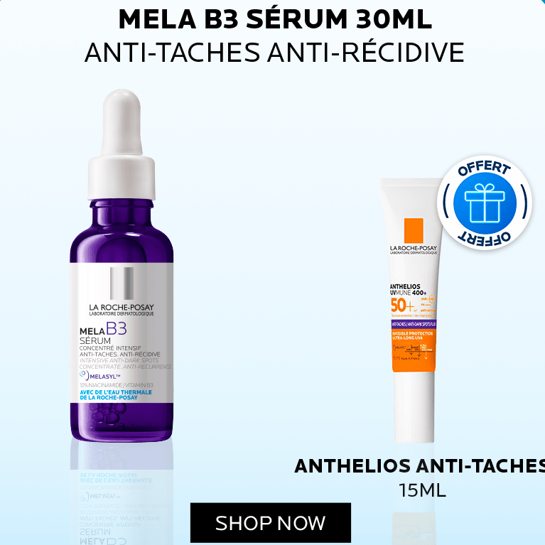 La Roche - Posay Mela B3 Sérum 30ML Anti - Taches Anti - Récidive + Anthelios Anti - Taches 15ML Offert - La Roche - Posay | BeautyForYou.ma