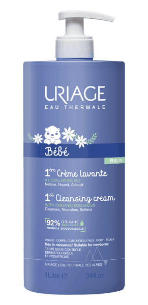 Crème moussante pour le bain du bébé – sans savon 1L - Uriage | BeautyForYou.ma