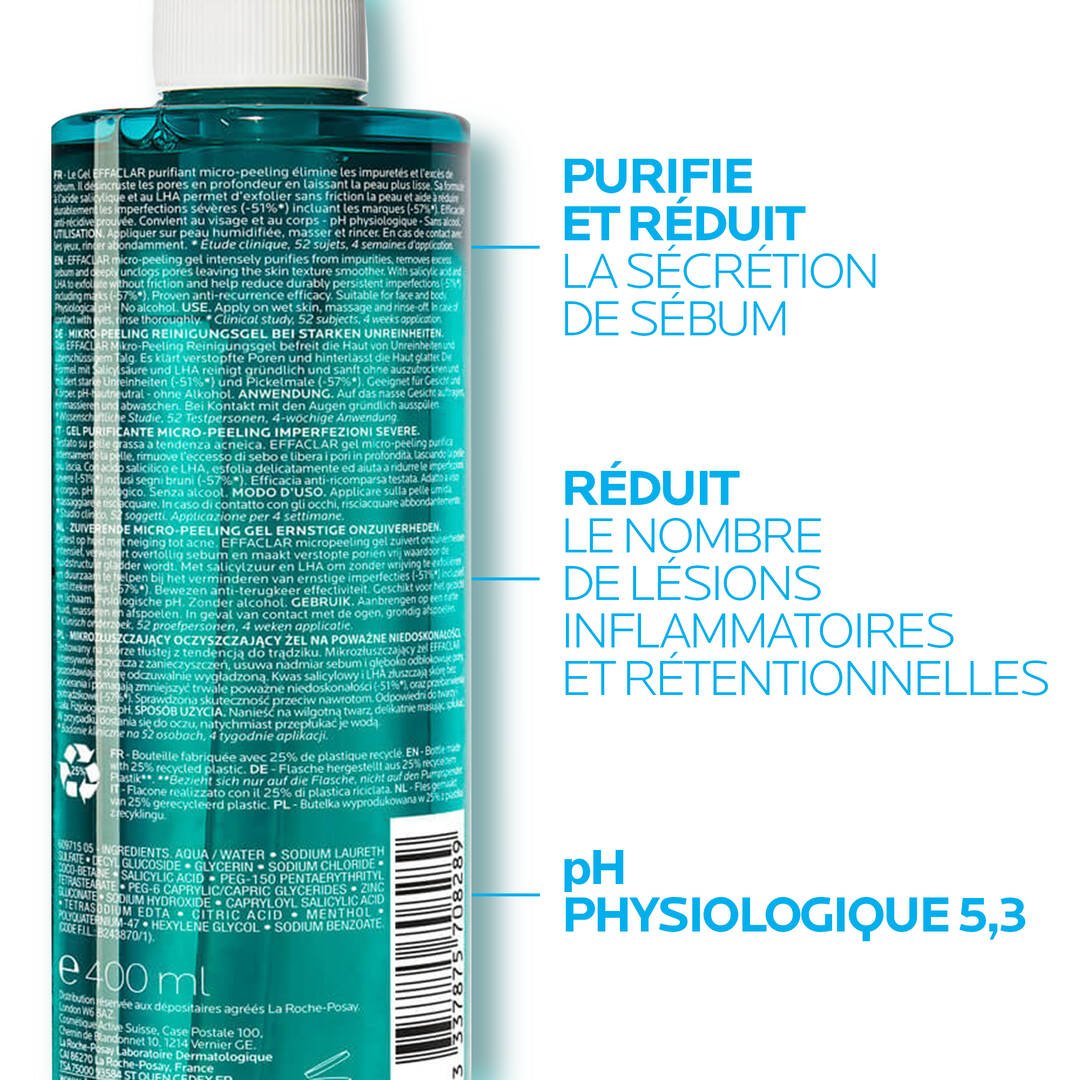 La Roche - Posay EFFACLAR GEL PURIFIANT MICRO - PEELING IMPERFECTIONS SÉVÈRES - La Roche - Posay | BeautyForYou.ma