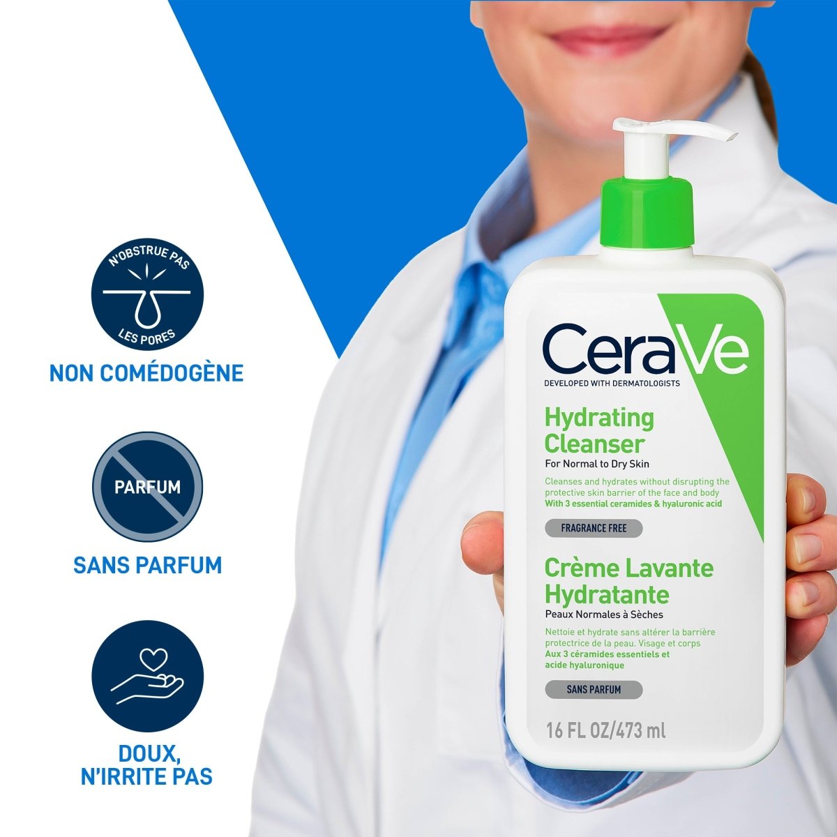 Cerave creme lavante 473ml - Cerave | BeautyForYou.ma